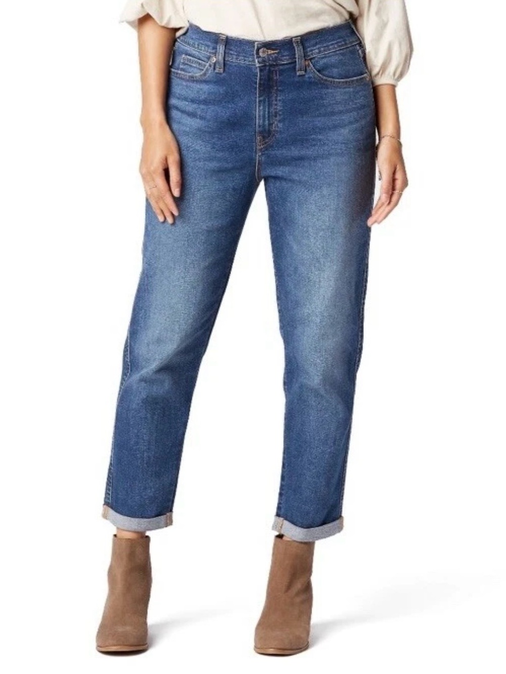 Levi’s NWT Vintage Mid Rise Boyfriend Jeans Dark Wash Cuffed Sz 4 27” Inseam